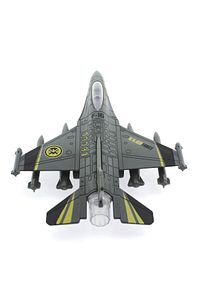 Çek Bırak Metal F-16 Benzeri Gri Savaş Uçağı Sesli Işıklı ürün fotoğrafı