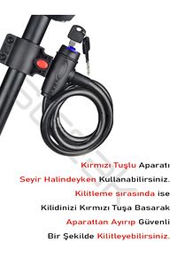 Anahtarlı Çelik Kilit Bisiklet Motosiklet Güvenlik Kilidi Bebek Arabası ürün fotoğrafı