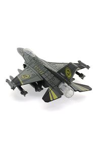 Çek Bırak Metal F-16 Benzeri Gri Savaş Uçağı Sesli Işıklı ürün fotoğrafı