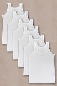 Erkek Çocuk Beyaz Penye Atlet 6 Adet 0036 ürün fotoğrafı