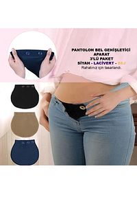 Tresbel Hamile Pantolonu Bel Genişletici-kadınlar Için Pantolon Genişletici 3'lü Set ürün fotoğrafı