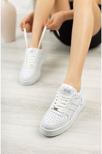 Unisex Garantili Ortopedik Hafif Esnek Sağlam Sneaker Spor Ayakkabı Beyaz Beyaz ürün fotoğrafı