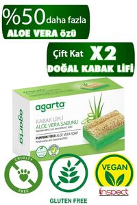 2 Li Set Doğal Kabak Lifli El Yapımı Aloe Vera Sabunu 125 gr ürün fotoğrafı