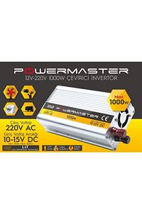 Power Master Pm-11149 12 Volt 1000 Watt Modıfıed Sınus Inverter (10-15v Arası-220v Ac) ürün fotoğrafı