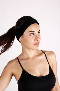 Siyah Sporcu Saç Bandı Ter Bandı Bandana Headband ürün fotoğrafı