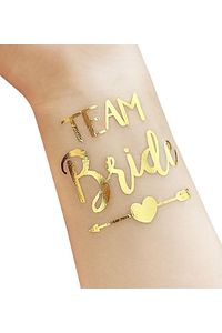 Bride To Be 1 Bride 10 Team Bride Gold Renkli Altın Sarısı Geçici Dövme Bekarlığa Veda Partisi ürün fotoğrafı
