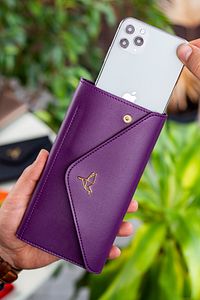 Envelope Telefon Ve Bozuk Para Bölmeli Zarf Model Mor (MÜRDÜM) Cüzdan ürün fotoğrafı