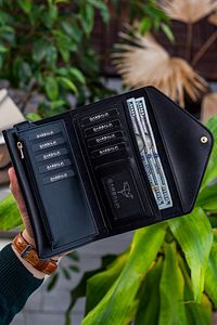 Envelope Telefon Ve Bozuk Para Bölmeli Zarf Model Siyah Kadın Cüzdan ürün fotoğrafı