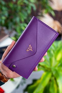 Envelope Telefon Ve Bozuk Para Bölmeli Zarf Model Mor (MÜRDÜM) Cüzdan ürün fotoğrafı