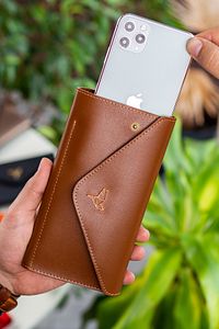 Envelope Telefon Ve Bozuk Para Bölmeli Zarf Model Taba Kadın Cüzdan ürün fotoğrafı