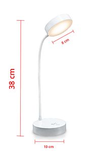 Şarjlı Dokunmatik Led Çalışma Okuma Işığı Flexible Masa Lambası 3 Kademeli Beyaz ürün fotoğrafı