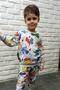 Mevsimlik Dinazor Baskılı 2'li Takım Çizgi Film Karakter Kaykaylı Dino Baskılı Eşofman Takımı ürün fotoğrafı