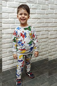 Mevsimlik Dinazor Baskılı 2'li Takım Çizgi Film Karakter Kaykaylı Dino Baskılı Eşofman Takımı ürün fotoğrafı