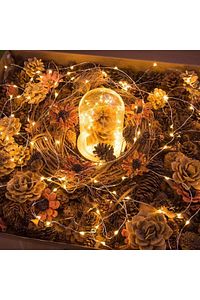 5 Metre Günışığı Ramazan Bayramı Işığı Süsü Peri Led Işık Sarı Işıklı Dekoratif Pilli Ledli Lamba ürün fotoğrafı