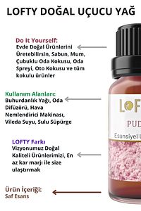 Pudra, Lavanta, Amber Romantik Uçucu Buhur Yağı Buhurdanlık Esansı Oda Kokusu Esansiyel 10 ml ürün fotoğrafı