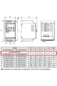 Yılmaz 2,2 Kw 3-faz 380/400 Volt Trifaze Nl1000-02r2g4-y Yb1000 Temel Seri Ac Sürücüsü Drive ürün fotoğrafı