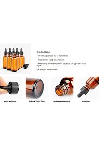 Amber Cam Şişe 100ml Siyah Kapak Cam Damlalıklı ürün fotoğrafı
