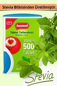 Stevia Tablet Tatlandırıcı 500 Tablet Sıfır Kalori ürün fotoğrafı