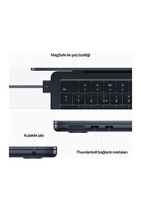 Macbook Air 13.6" M2 8gb 256gb Ssd Gece Yarısı ürün fotoğrafı