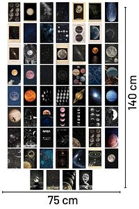 Uzay Poster Seti - Kolaj Seti - Oda Dekoru - Duvar Posteri - Yapışkanlı - Duvar Dekoru - 60 Adet ürün fotoğrafı