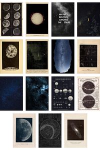 Uzay Poster Seti - Kolaj Seti - Oda Dekoru - Duvar Posteri - Yapışkanlı - Duvar Dekoru - 60 Adet ürün fotoğrafı