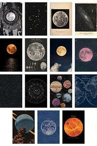 Uzay Poster Seti - Kolaj Seti - Oda Dekoru - Duvar Posteri - Yapışkanlı - Duvar Dekoru - 60 Adet ürün fotoğrafı