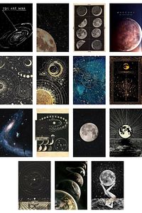 Uzay Poster Seti - Kolaj Seti - Oda Dekoru - Duvar Posteri - Yapışkanlı - Duvar Dekoru - 60 Adet ürün fotoğrafı