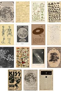 Vintage Retro Poster Seti - Kolaj Seti - Oda Ve Duvar Dekoru - Duvar Posteri - Yapışkanlı - 60 Adet ürün fotoğrafı