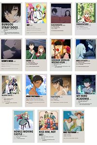 Anime Duvar Poster Seti - Manga Poster Kolaj Seti - 60 Adet - Arkası Yapışkanlı - Kutulu Set ürün fotoğrafı