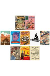 Retro Poster Seti - Kolaj Seti - 110 Adet - Poster Seti - 10cm*14cm - Kutulu Set ürün fotoğrafı