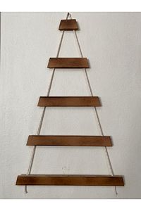Yılbaşı Ahşap Çam Ağacı Halatlı Yeni Yıl Ağacı Modern Ahşap 90 Cm (SÜSLER DAHİL) ürün fotoğrafı