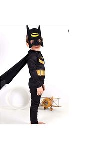 Erkek Çocuk Siyah Pelerinli Maskeli Yarasa Adam Kostümü ürün fotoğrafı
