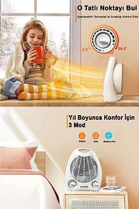 3 Kademeli Distribütör Garantili 2000 Watt Elektrikli Fanlı Isıtıcı-soğutucu ürün fotoğrafı