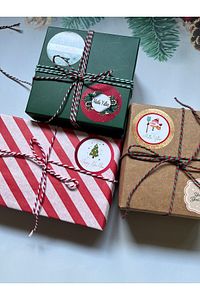 Yılbaşı Temalı Sticker - Mutlu Yıllar Etiketi -yılbaşı Paketleme Happy New Year Sticker Karışık Set ürün fotoğrafı