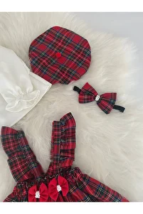 Ekose Salopet Banda Şapka Bluz Set ürün fotoğrafı