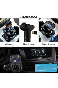 Araç Fm Transmitter 5.0 Bluetooth Araç Kiti Usb Mp3 Sd Kart Flash Için Uygun Çakmaklık Girişli ürün fotoğrafı