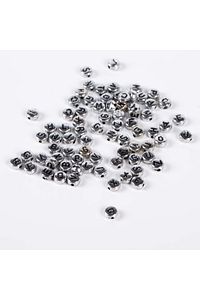 25 Gram- 7 Mm Yassı Harf Boncuk, Metalik Gümüş Üzeri Siyah Harf Boncuk 1.kalite- 25 Gr- 175-180 Adet ürün fotoğrafı