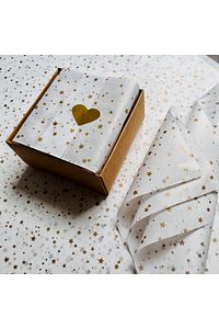 Gold Yıldız Desenli Pelur Kağıdı /beyaz Pelur 50 X 70 Cm 10’lu ürün fotoğrafı