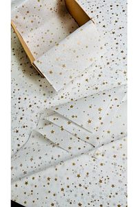 Gold Yıldız Desenli Pelur Kağıdı /beyaz Pelur 50 X 70 Cm 10’lu ürün fotoğrafı