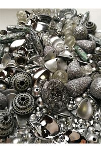 Bileklik,kolye,anahtarlık Yapımı Için,gümüş-simli Karışık Plastik Boncuk (250 gram) ürün fotoğrafı
