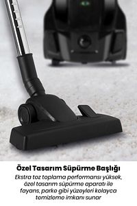 Zümrüt 4 Litre Geniş Kapasiteli Hız Ayarlı Toz Torbalı 5 Yıl Garantili Elektrikli Süpürge ürün fotoğrafı