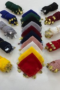 Kırmızı Şifon Gelin Damat Halay Mendili, Hediye Mendil 10 Adet, Düğün Kına Sünnet Nişan Sünnet ürün fotoğrafı