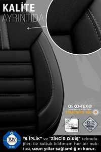 Limited Design Ortopedik Ekstra Destekli Oto Koltuk Kılıfı Tam Set - Siyah-Gri ürün fotoğrafı