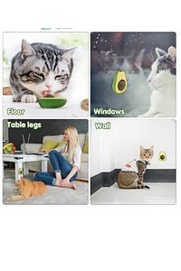 Kedi Yalama Topu Avokado Şeklinde Catnip Otlu Interaktif 360 Derece Dönen Oyun Ve Yalama Topu Evcil ürün fotoğrafı