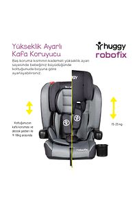 Gri Robofix 9-36 Kg Isofixli Katlanabilir Oto Koltuğu ürün fotoğrafı