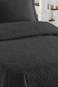 Çift Kişilik Microfiber Kapitone Yatak Örtüsü Ivy Siyah ürün fotoğrafı