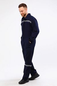 Yazlık Iş Tulumu 16/12 Gabardin Lacivert Boy Tulum Reflektörlü 5 Cepli ürün fotoğrafı