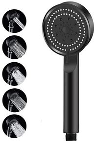 Turbo Fan 5 Fonksiyonlu Su Tasarruflu Duş Başlığı  Siyah ürün fotoğrafı