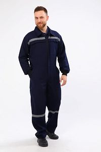 Yazlık Iş Tulumu 16/12 Gabardin Lacivert Boy Tulum Reflektörlü 5 Cepli ürün fotoğrafı