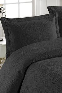 Çift Kişilik Microfiber Kapitone Yatak Örtüsü Ivy Siyah ürün fotoğrafı